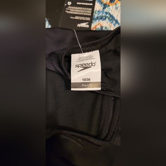 NWT Speedo Pro LT Womens One-Piece Black Swimsuit, Size 10 - Picture 6 of 6